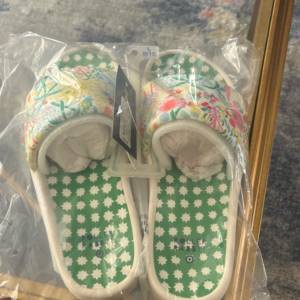 Roller Rabbit Womens floral Slip-On Clogs in Green, Pink, Yellow and Blue